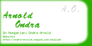 arnold ondra business card